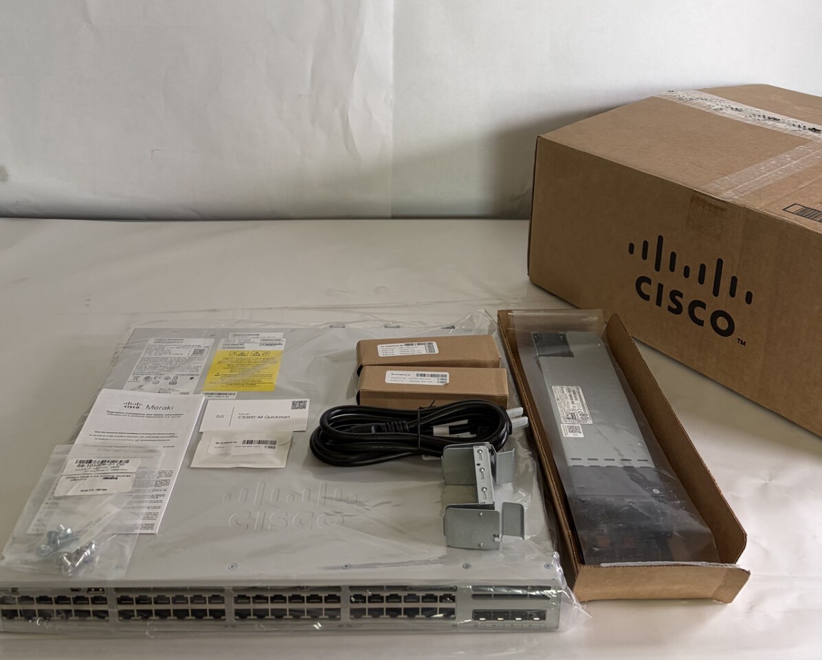 CISCO C9300L-48PF-4X-M CATALYST 48 PORT POE NETWORK SWITCH MERAKI UNCLAIMED