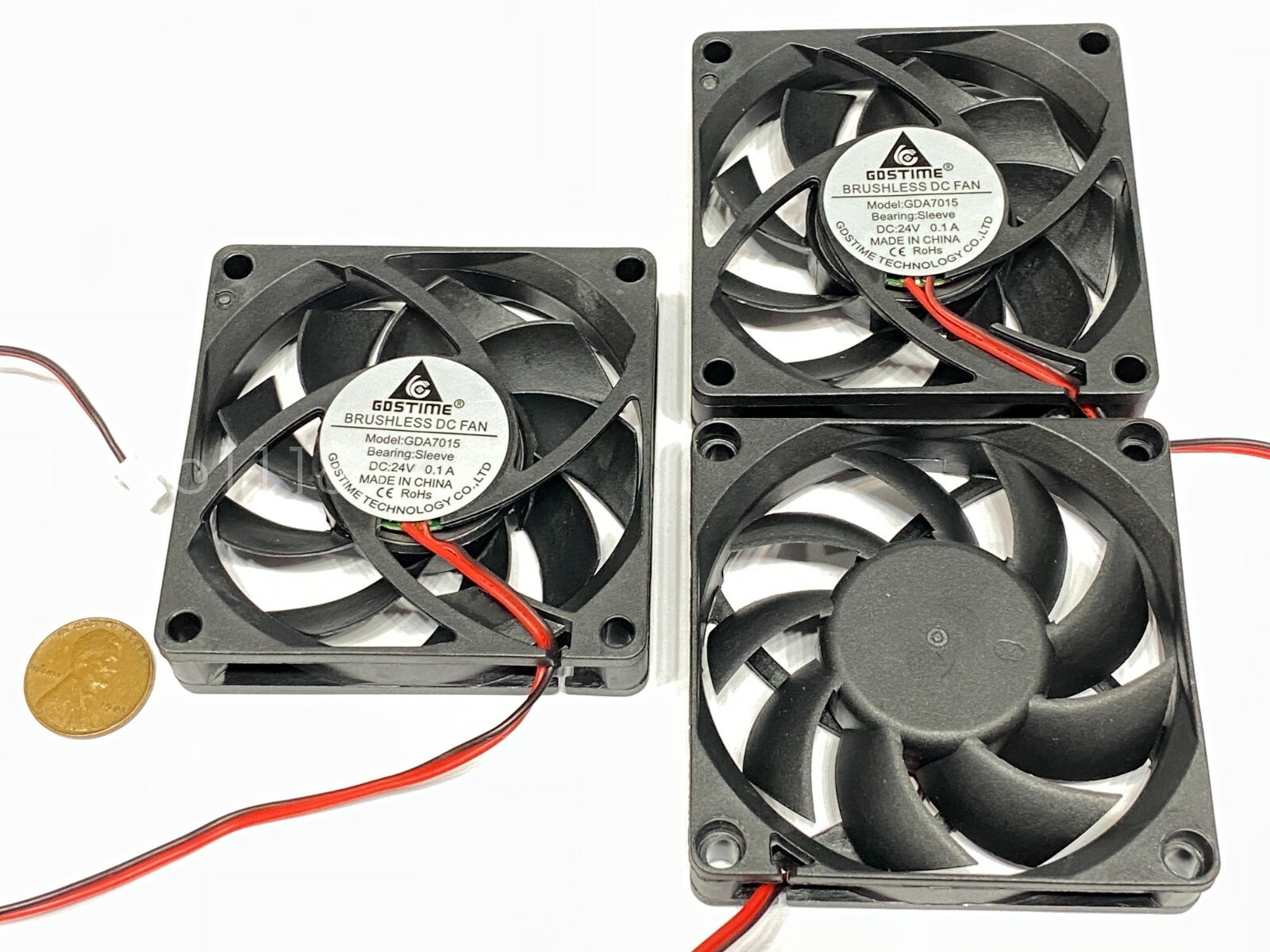 3 Pieces Fan 24v 70mm x 15mm 2pin 7015 3d printer extruder fan cpu blower
