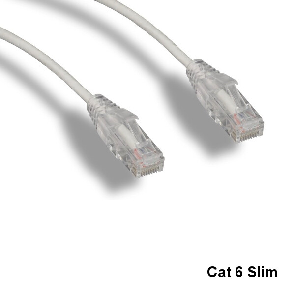 KNTK White 20ft Slim Cat6 UTP Ethernet Patch Cord OD 3.6MM 28AWG Networking RJ45