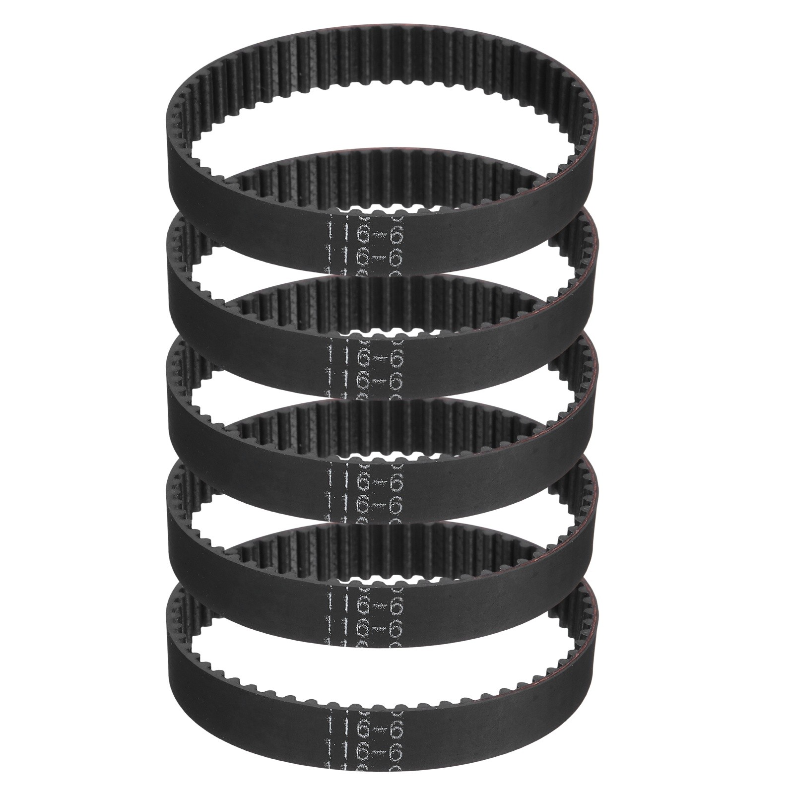 116mm GT-2 Timing Belt, 5pcs 6mm Width 2mm Pitch 3D Printing Closed Loop, Black