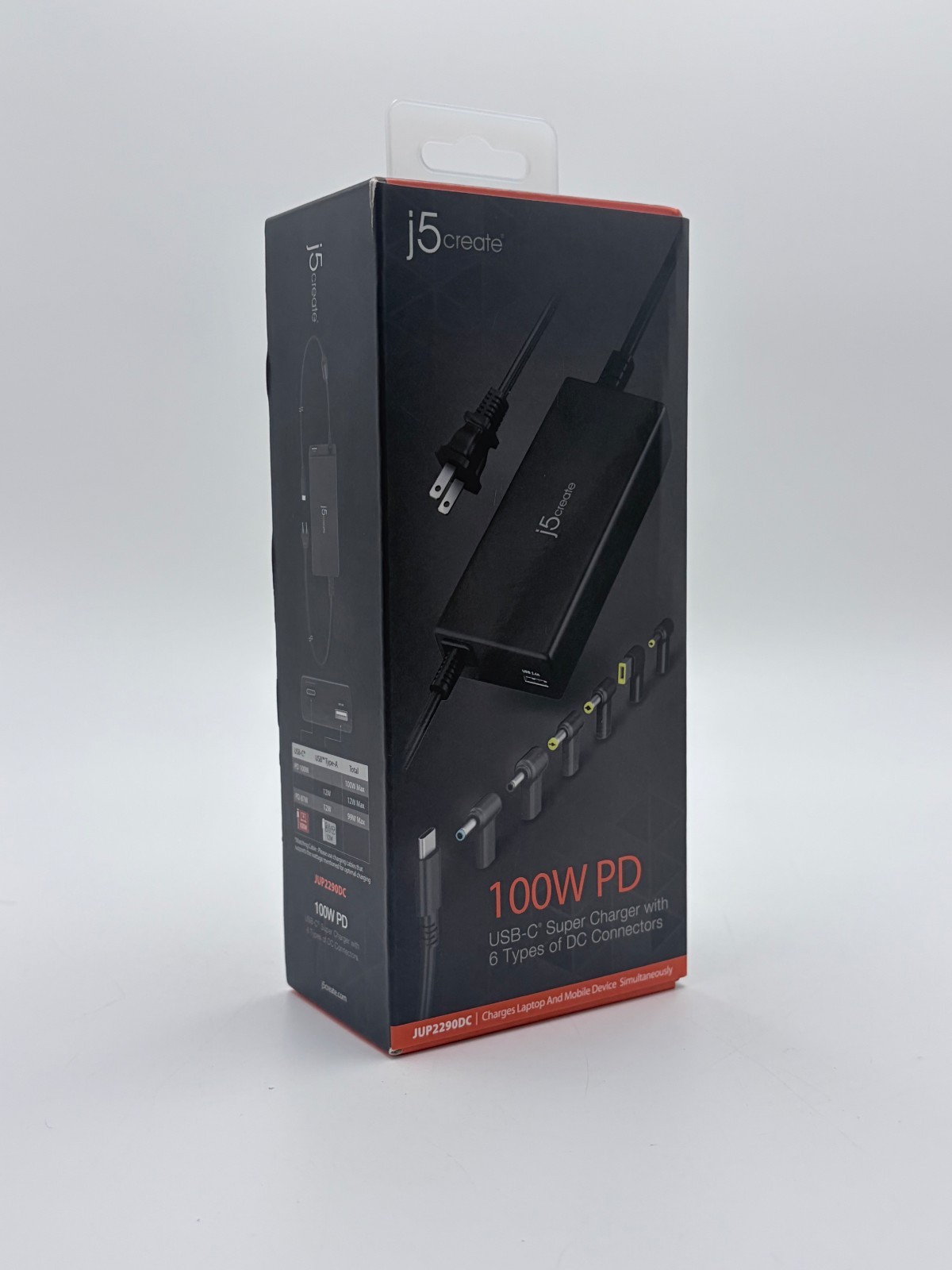 J5 Create 100W PD USB-C Super Charger With 6 Types of DC Conectors brand new 