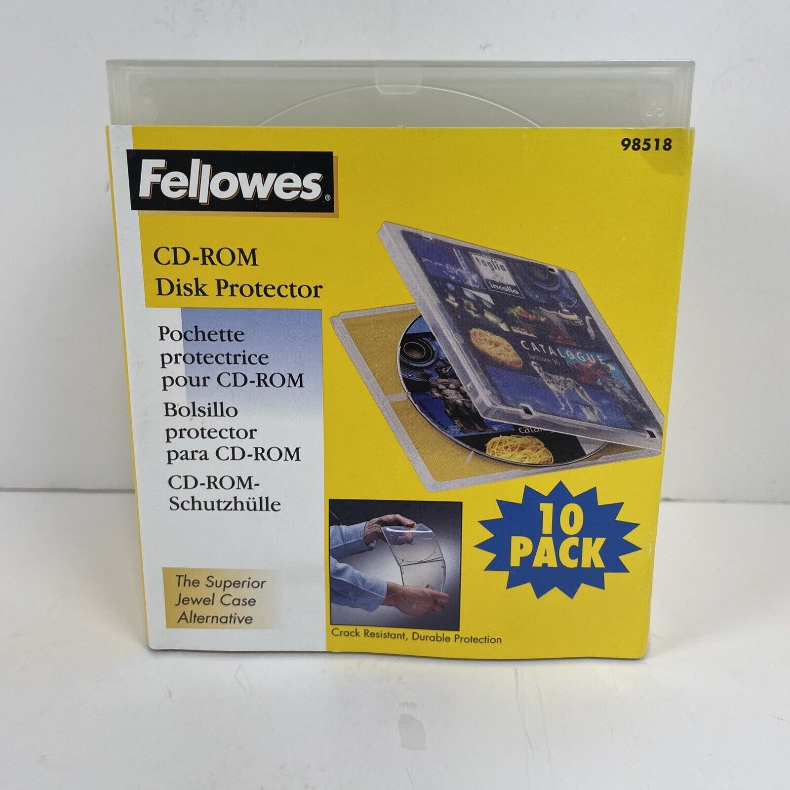 10 Pack Fellowes Disk Protectors Crack Resistant Durable Protection