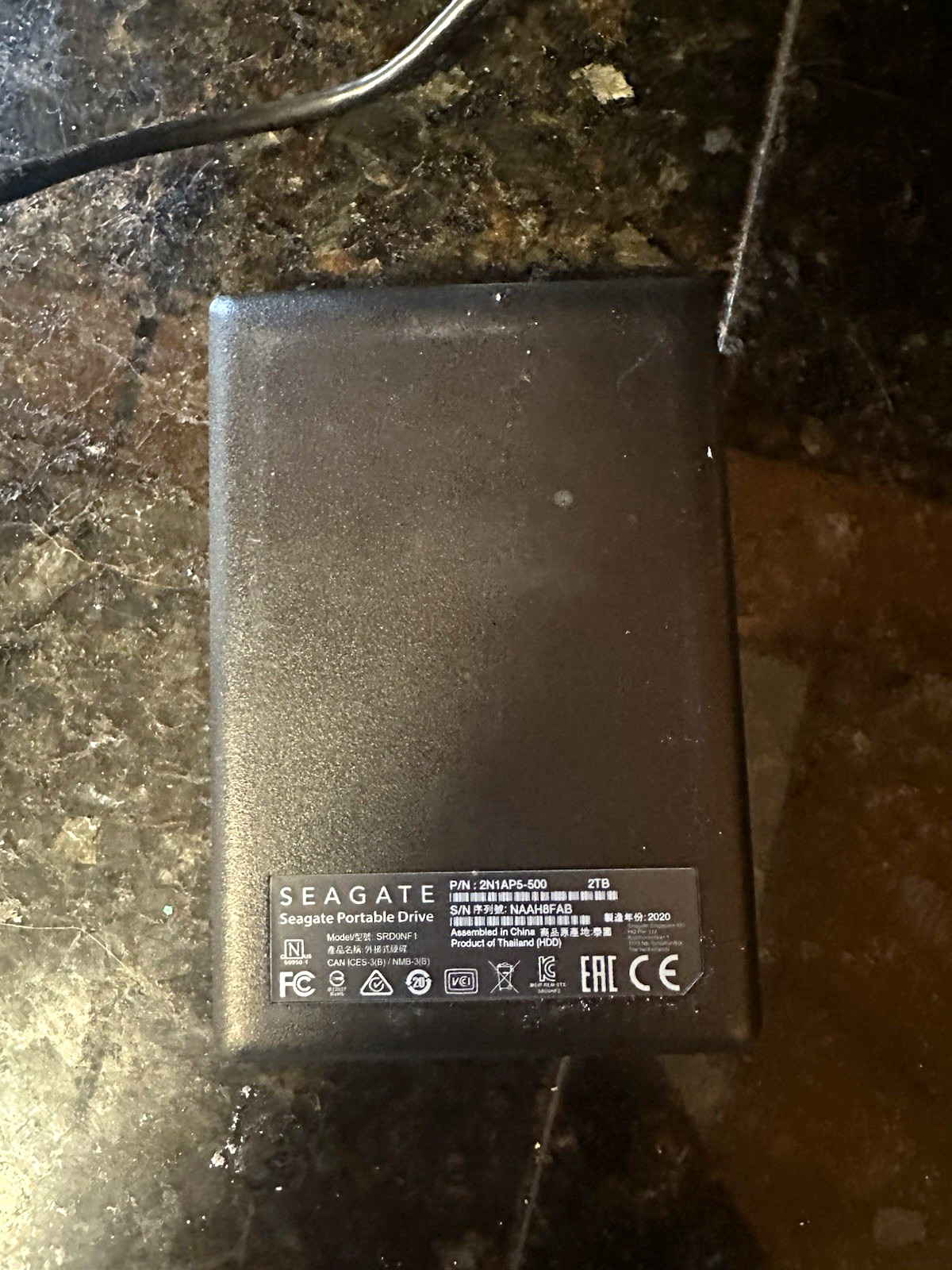 Seagate SRD00F1 2TB Portable External HDD Hard Drive USB Interface, Black
