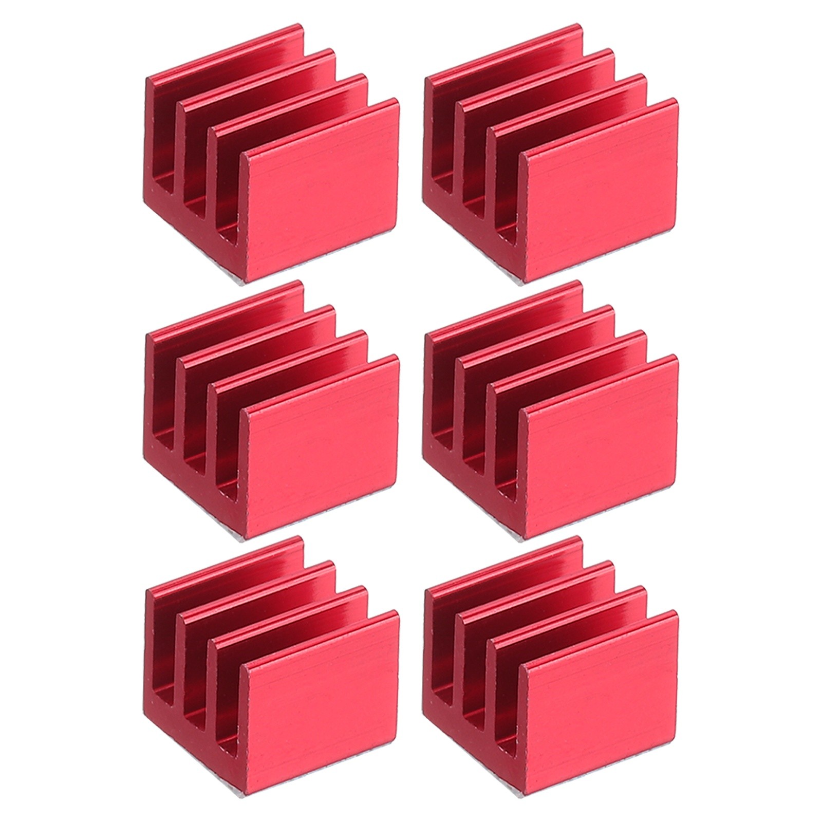 6 Pack Heatsink 7x7x6mm Aluminum Heat Sink with Thermal Blue Sticker Red