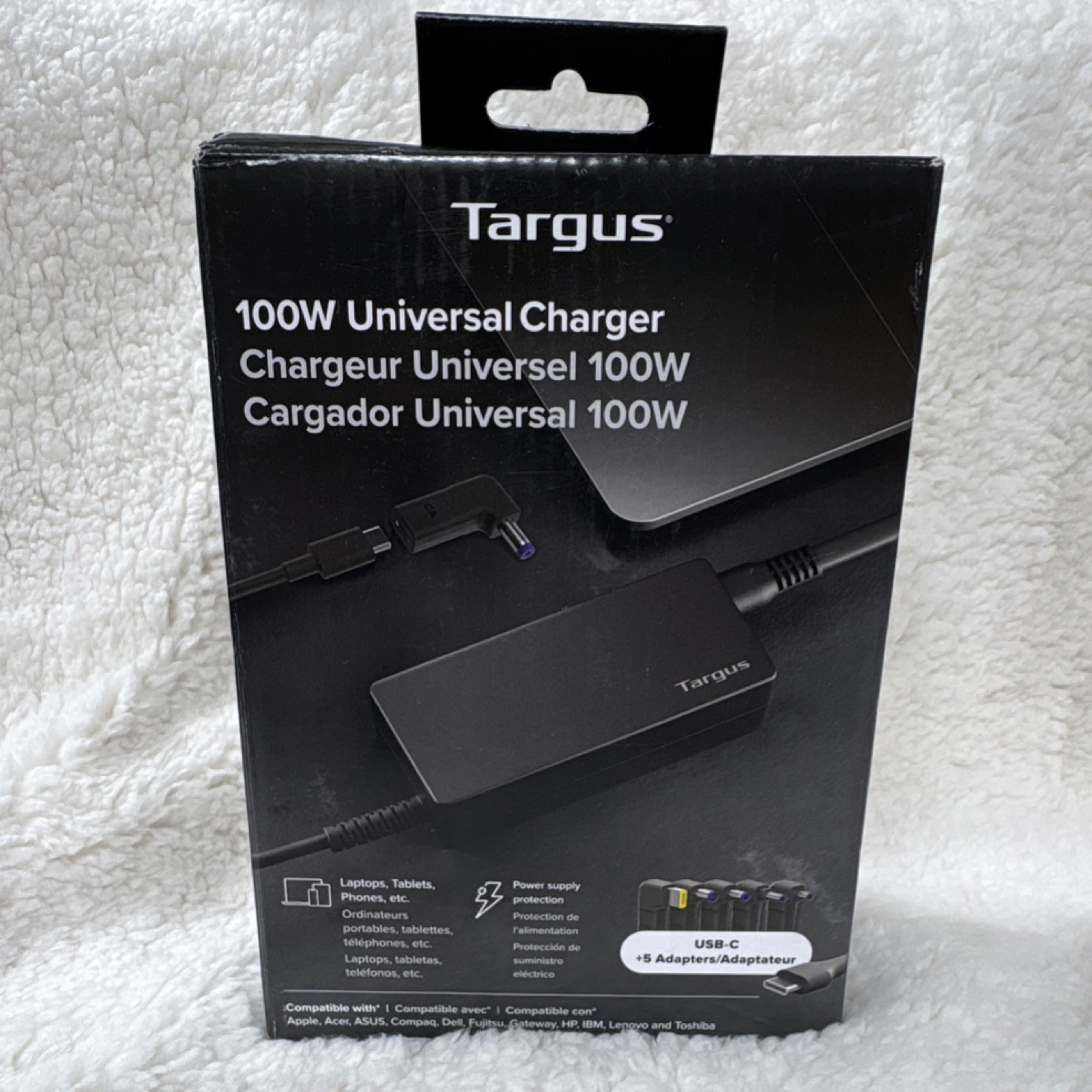 Targus 100W Universal Charger USB-C, Multiple Adapters, For Apple Dell Lenovo