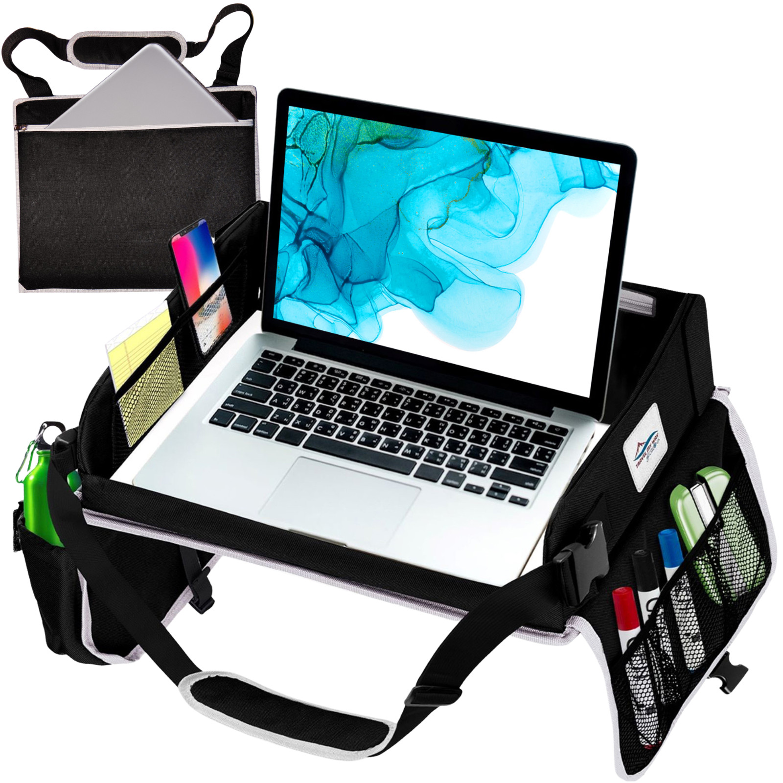 Travel Lap Desk, Portable for Car, Remote Work, Trips, School, Laptop Sleeve
