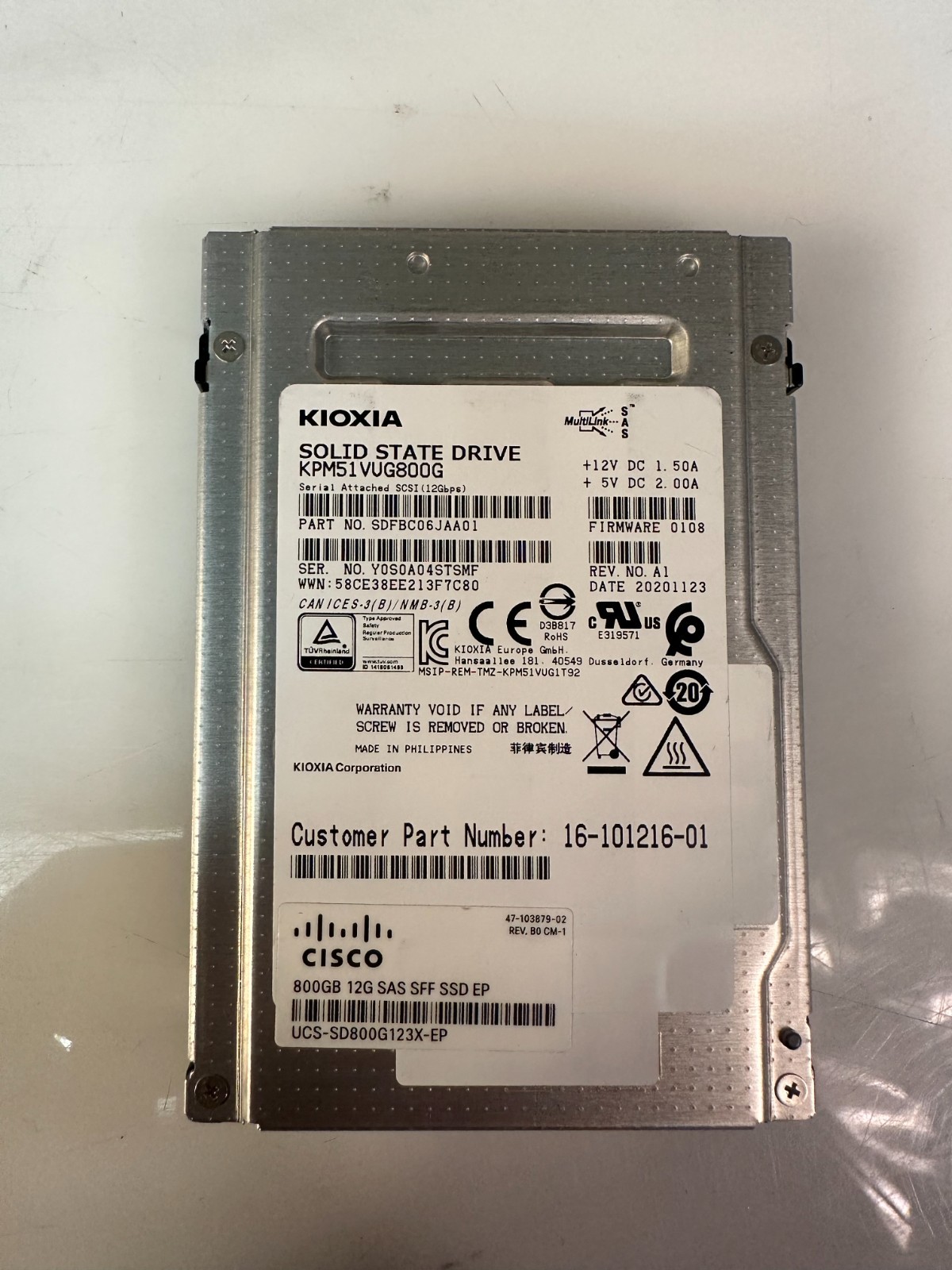 Cisco Enterprise Performance 800GB SAS 12Gb/s 2.5in SSD UCS-SD800G123X-EP