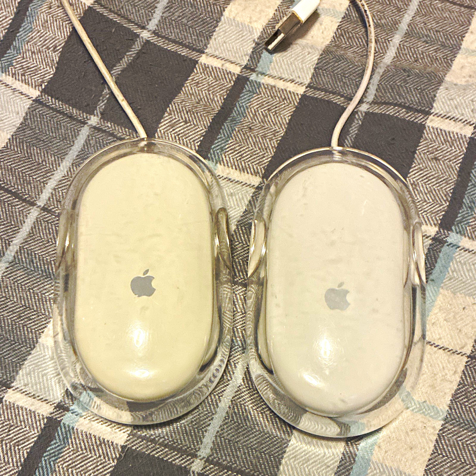 Vintage Apple Lot of 2 Pro Mouse and Mouse Wired USB Optical WORKING TESTED