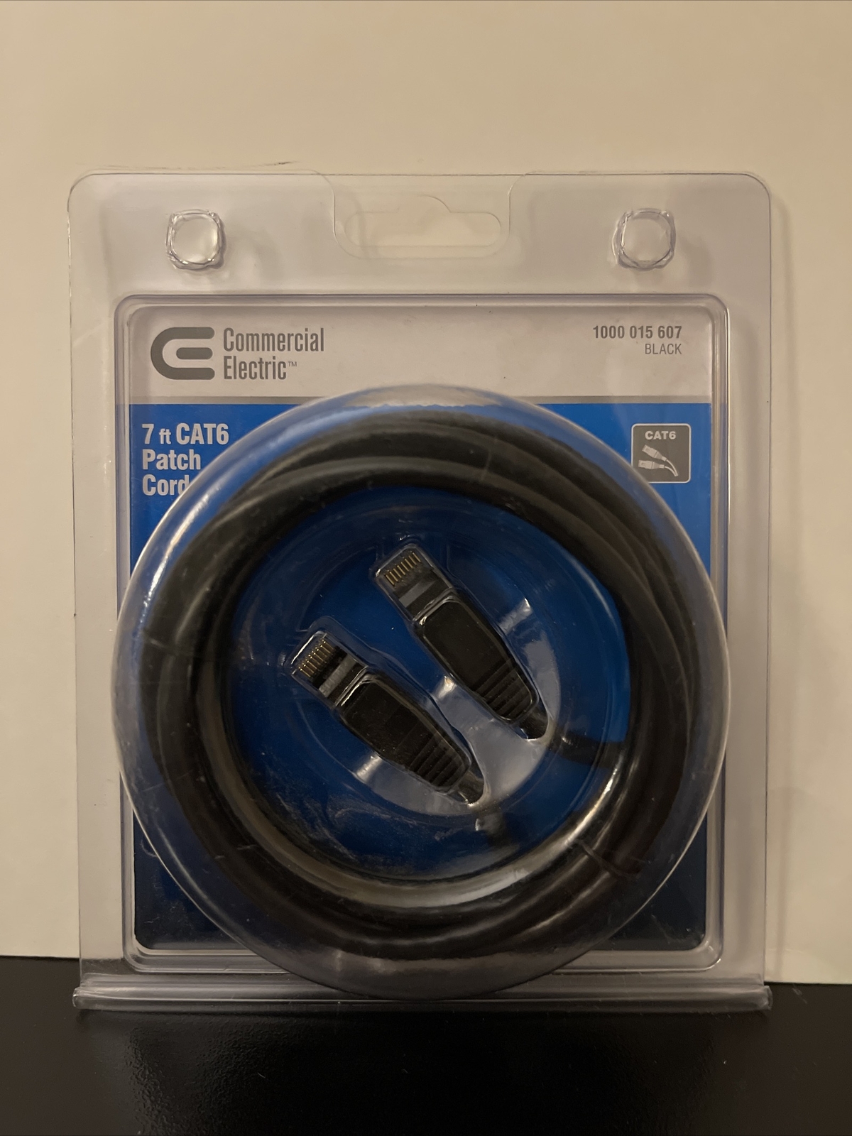 Commercial Electric 7 ft CAT6 Patch Cord Black - 1000 015 606
