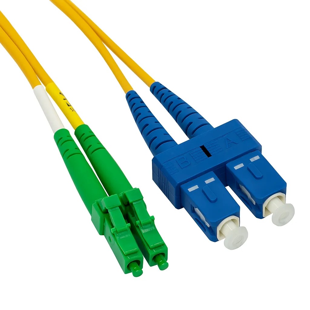 LC/APC to SC/UPC OS2 Singlemode Duplex Fiber Patch Cable 1m to 25m