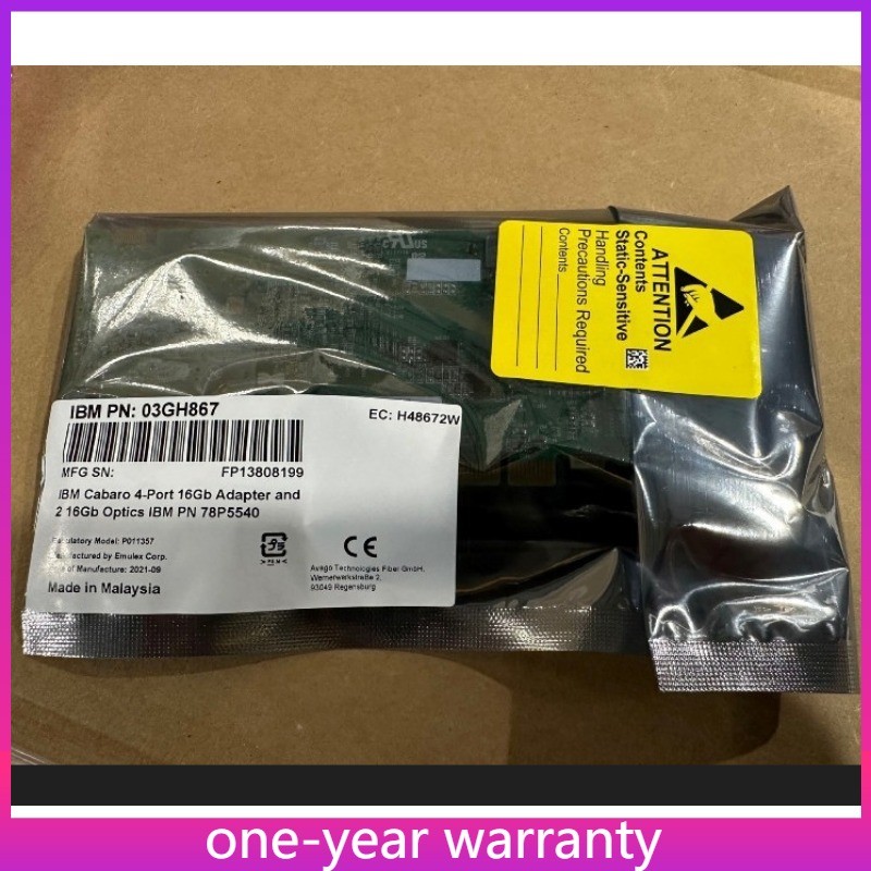 Used IBM 03GH866 03GH867 P011357-22F Quad-Port 16GB FC Channel Adapter Card