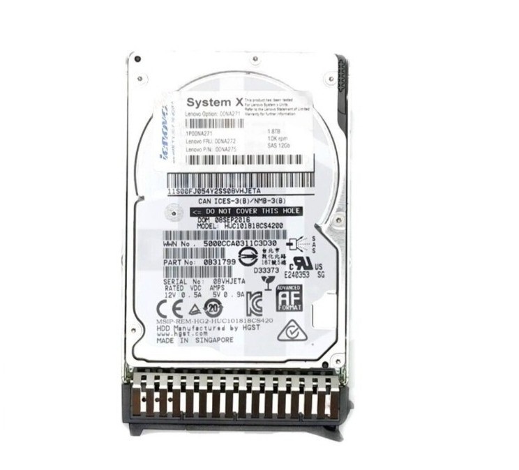 12GBps 00NA271 Lenovo / IBM 1.8TB 10K SAS 2.5" G3HS 512e HDD 00NA272 00NA275