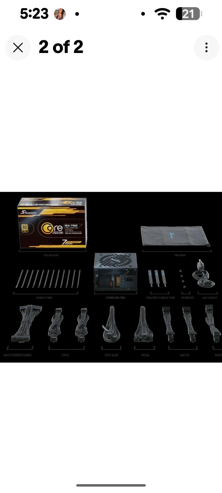 SeaSonic CORE GX-750 ATX3 750 W ATX Fully Modular 80 PLUS GOLD Certified Full