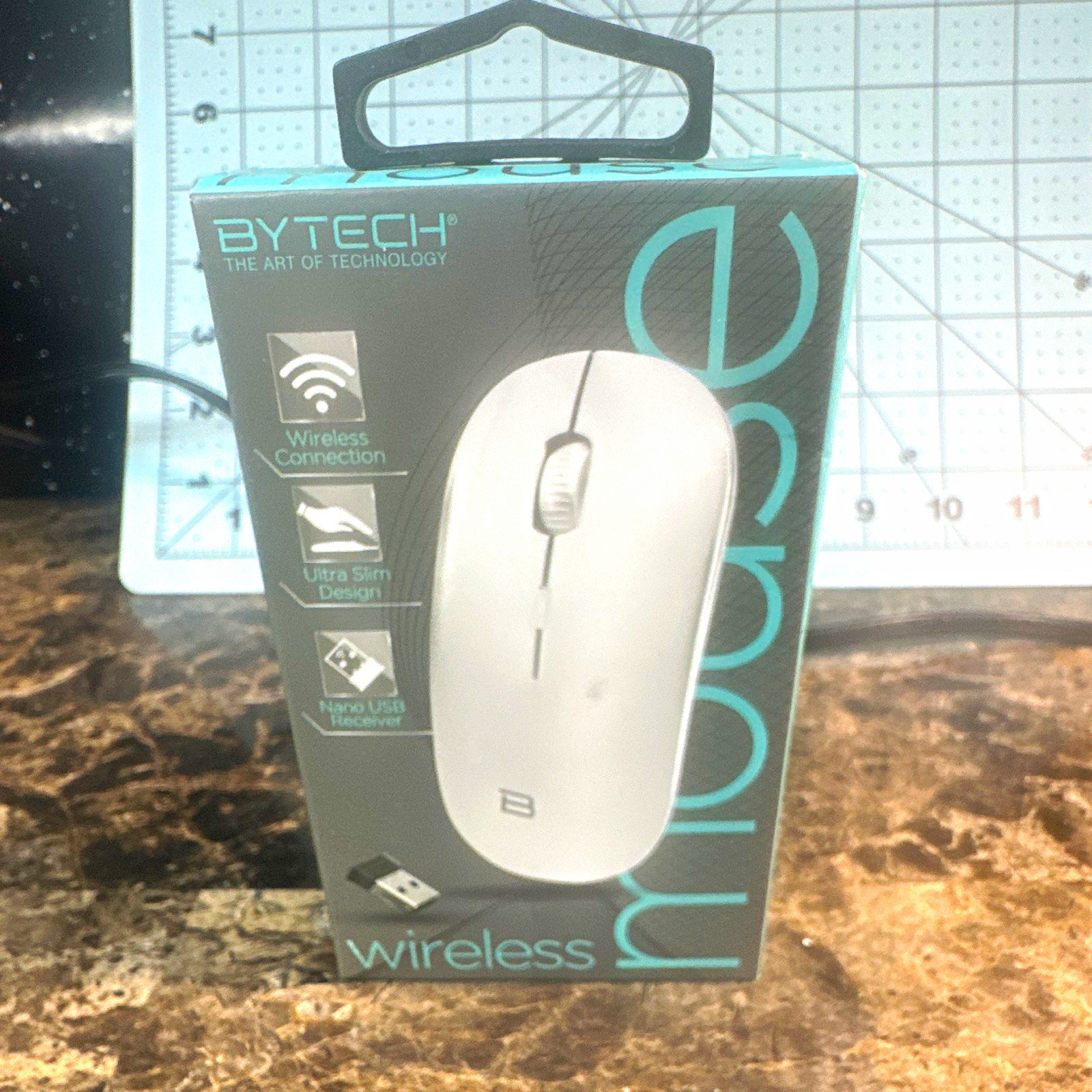 BYTECH Wireless Optical Slim Mouse 1600 DPI 4-Button White BY-MS-WS-114-WT