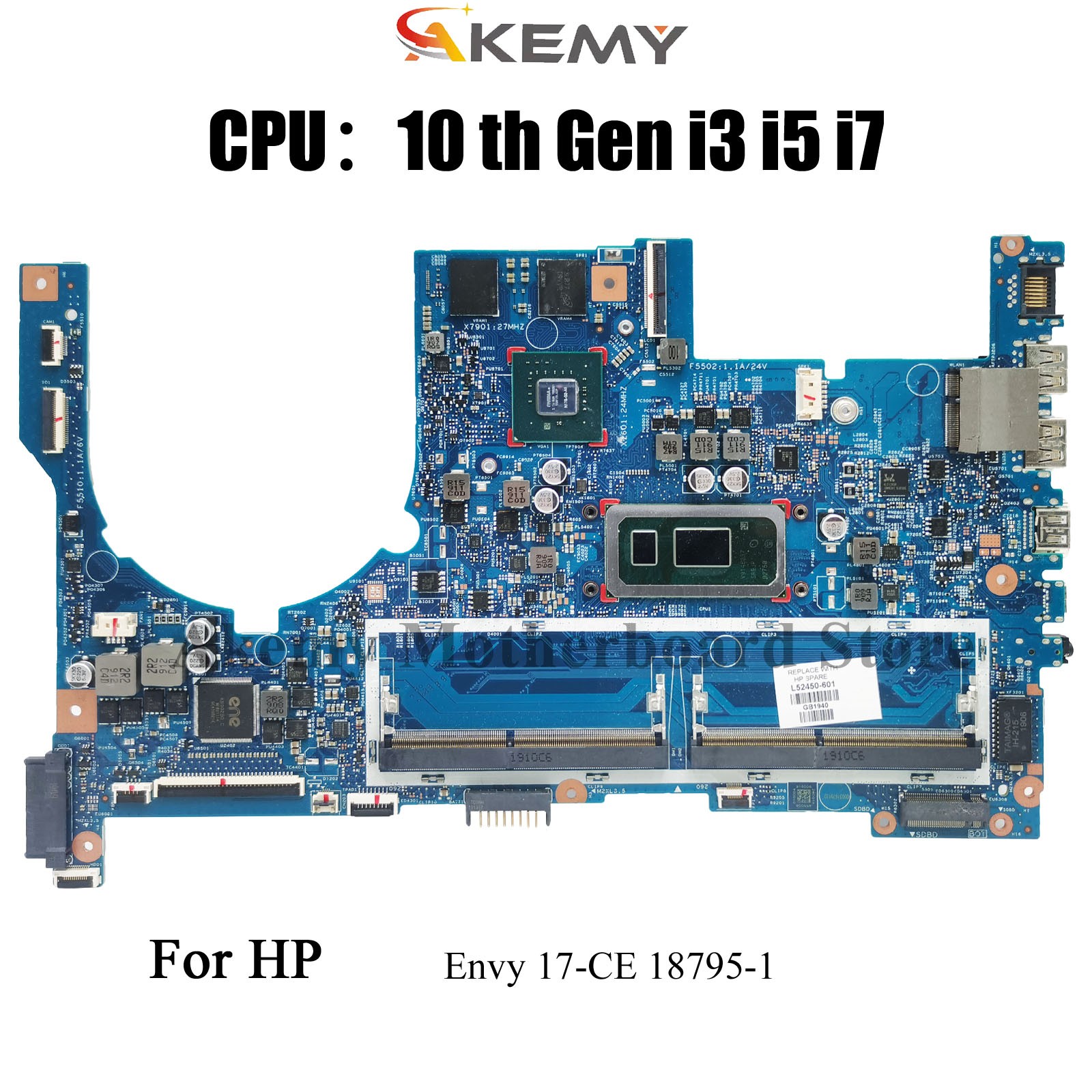 For HP Envy 17-CE 17M-CE Laptop Motherboard 18795-1 L52449-601 L52450-601 i5 i7