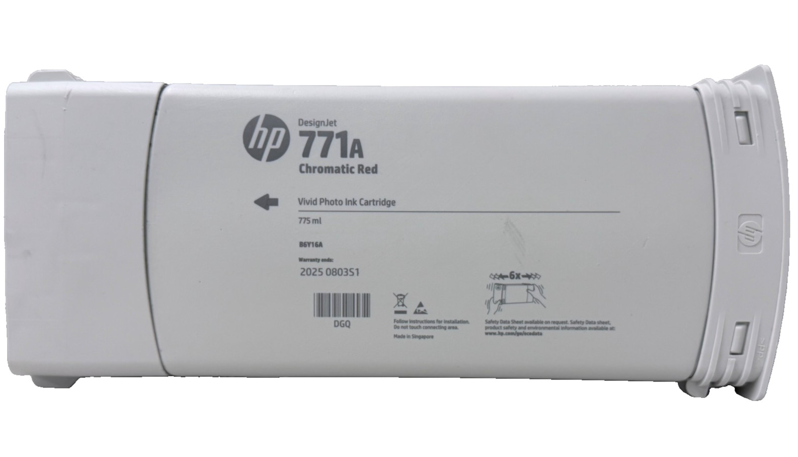 New Genuine HP 771 Chromatic Red Ink Cartridge B6Y16A