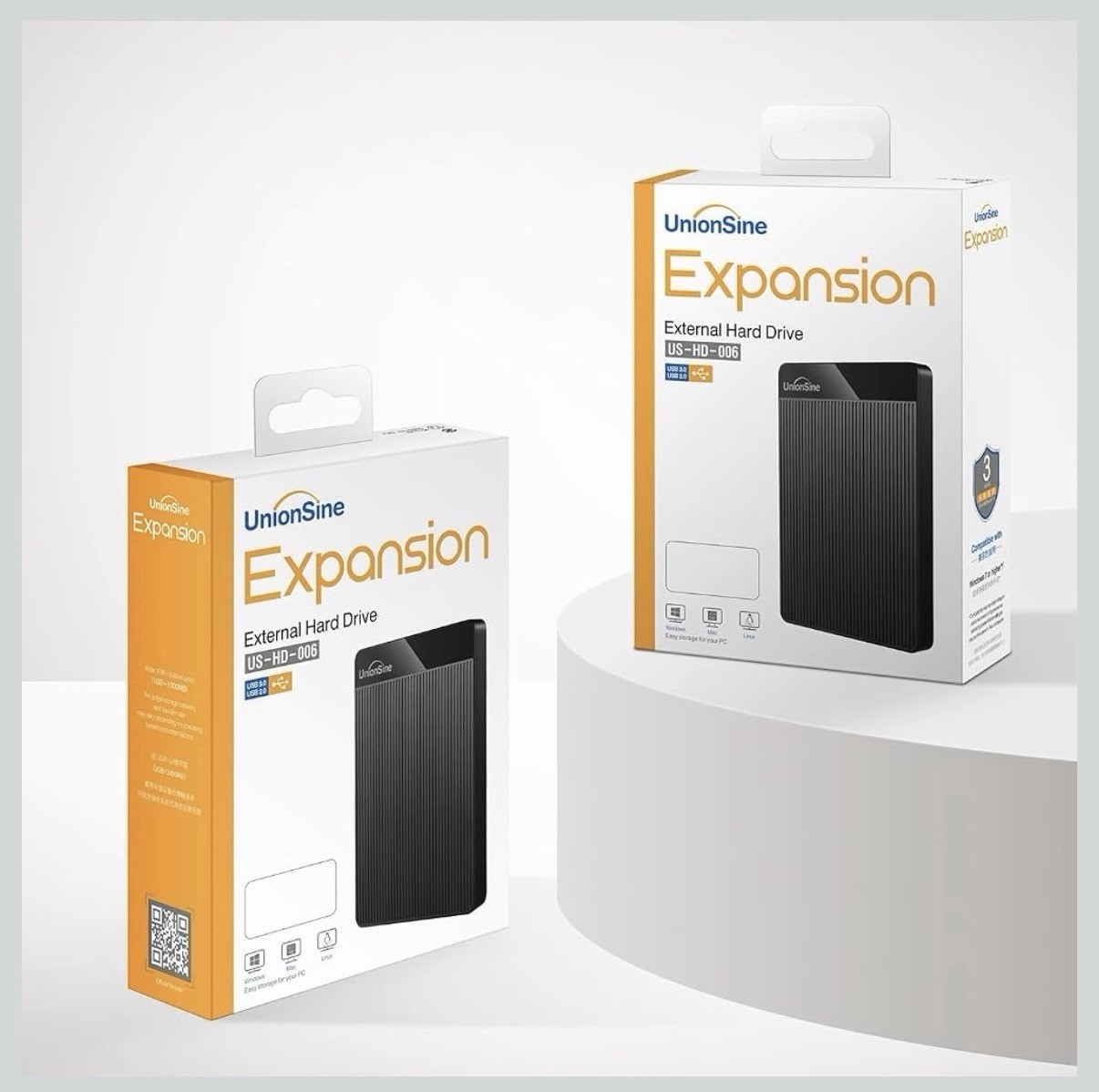 UnionSine 500GB Ultra Slim Portable External Hard Drive HDD-USB 3.0