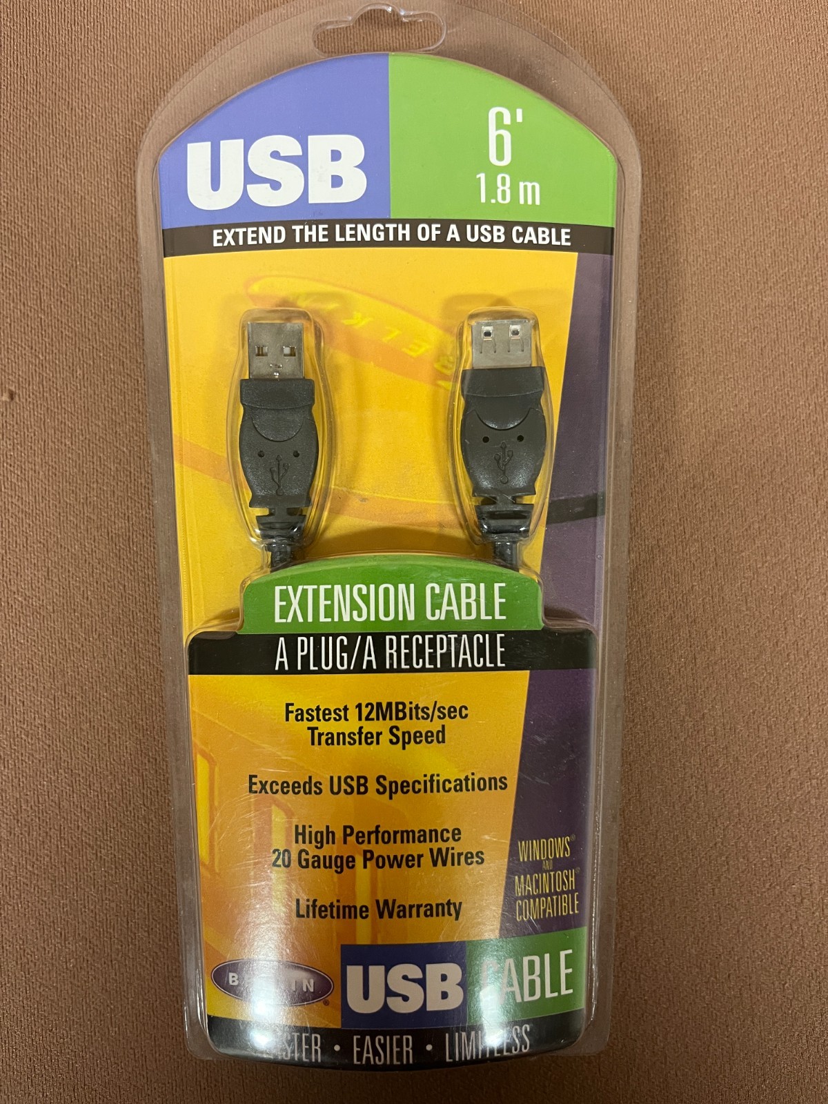 Belkin F3U133-06 -  USB Cable - New Factory Sealed 