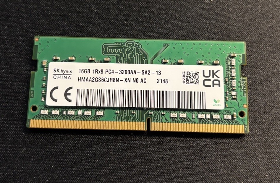 SK Hynix 16GB DDR4-3200 1Rx8 PC4-25600 Laptop RAM SODIMM HMAA2GS6CJR8N-XN - Used