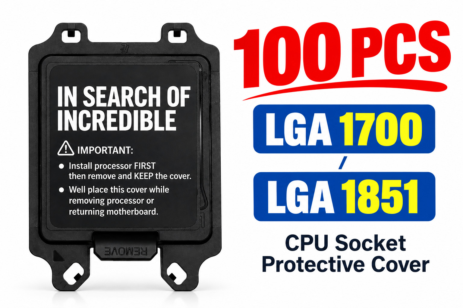 100-Pack Intel LGA1700 LGA1851 CPU Socket Protector Cover Motherboard 17XX 18XX