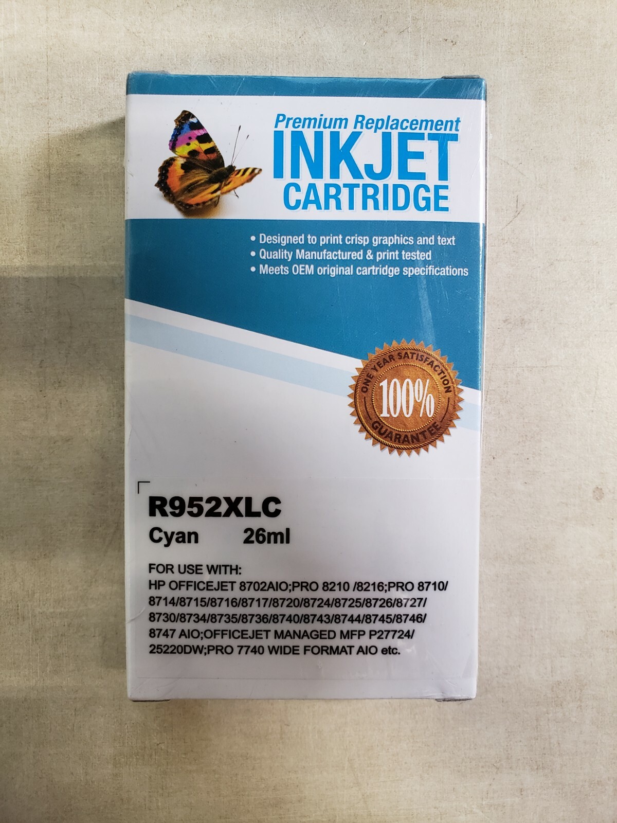 Premium Replacement INKJET Cyan Ink Cartridge - R952XLC