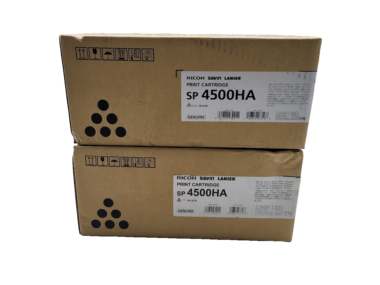 Lot of 2 Ricoh Savin Lanier SP 4500HA Toner Cartridge -Black