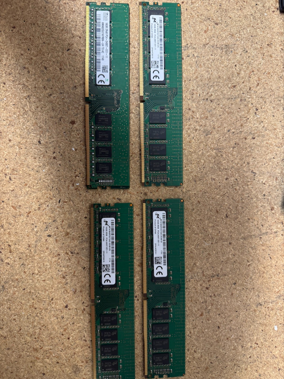 Server Micron 64gb 4x 16gb 2RX8 PC4-2400T-EE1