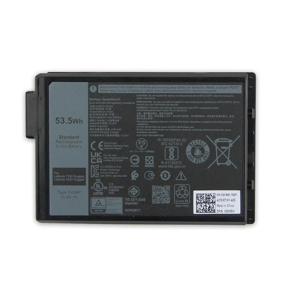 Lot of 2Dell Genuine Battery  5430 7330 Rugged Extreme 53.5Wh 11.4V 06JRCP XVJNP