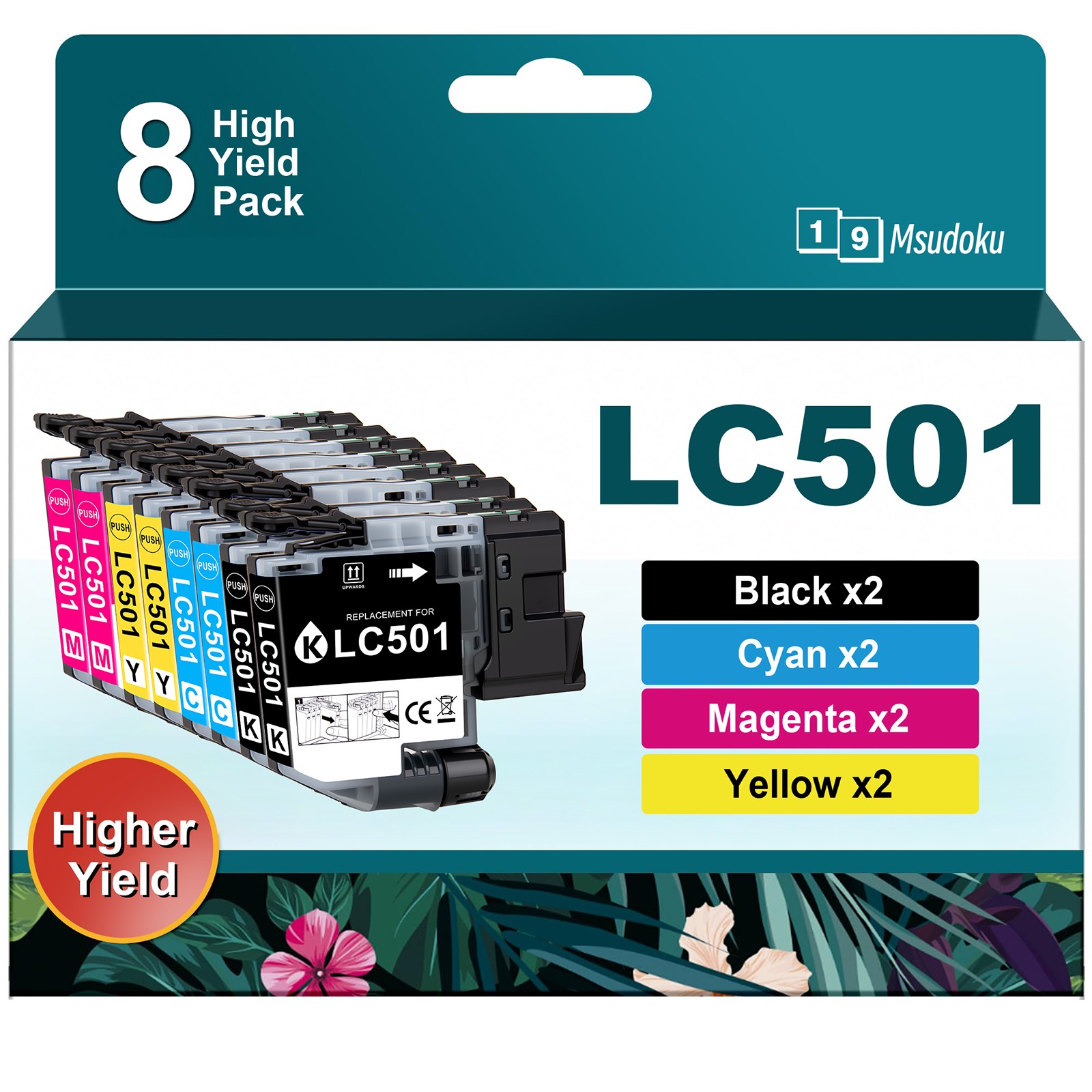 LC501XL INK Cartridge Fits Brother 501XL MFC-J1260DW J1260W J1360DW J1410DW INK