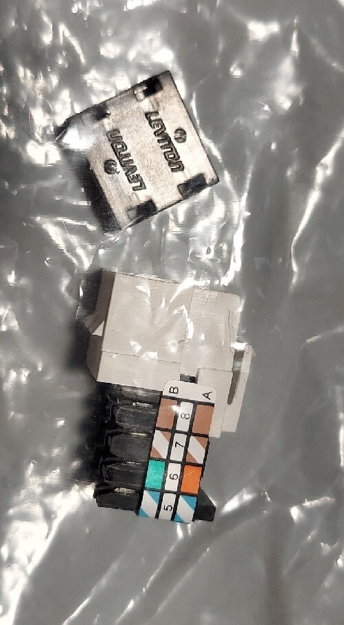 Leviton 41108‑RW3 QuickPort Cat 3 UTP Jack 8P8C White– 110 Punch down – Genuine