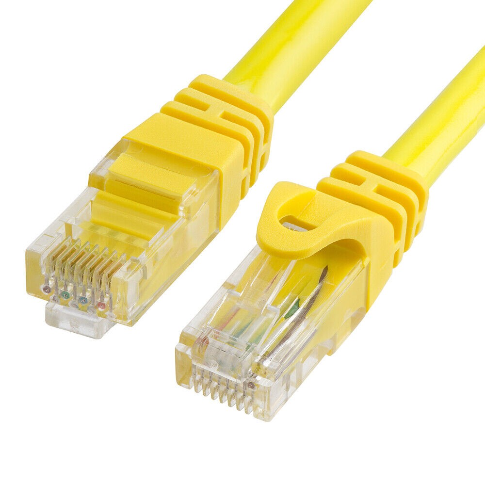 25FT Cat6 Ethernet Cable UTP LAN Network Patch Cord RJ45 Cat 6 Cable - Yellow