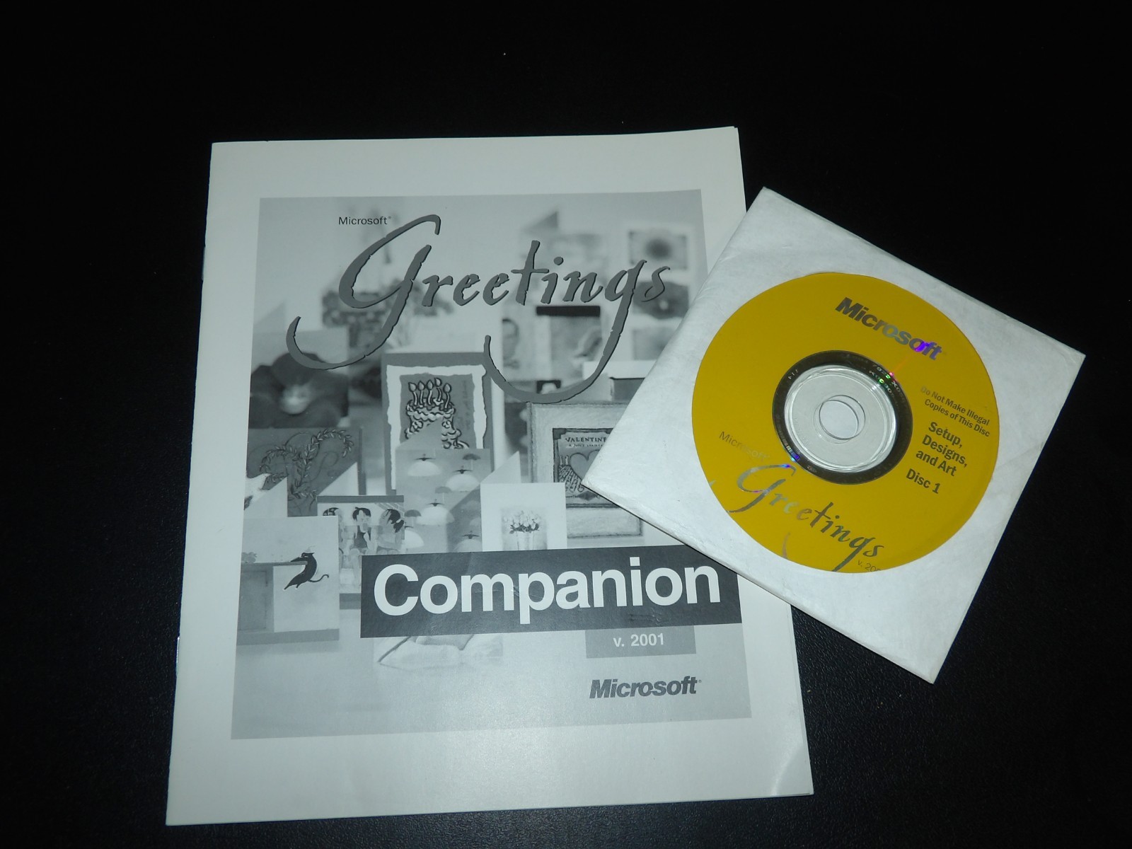 Microsoft Greetings Companion v.2001 2-Disc Cd-Rom with Guide