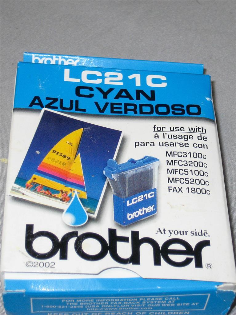 Brother LC21C Cyan Ink Cartridge Genuine OEM - Sealed - NOS - Exp 10/2005