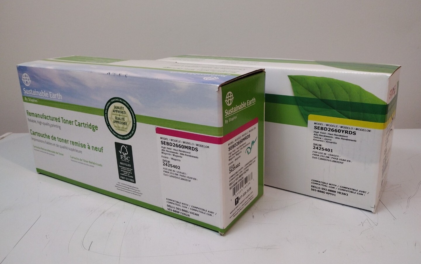 2PK Remanufactured Toner Cartridge 593 BBBS / P  for Dell C2660 C2660dn C2665dnf