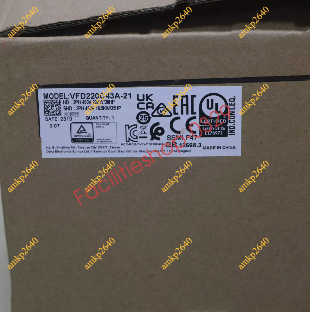 NEW VFD220C43A-21 DELTA VFD Frequency converter 22kw 30HP 3Phase AC380-480V