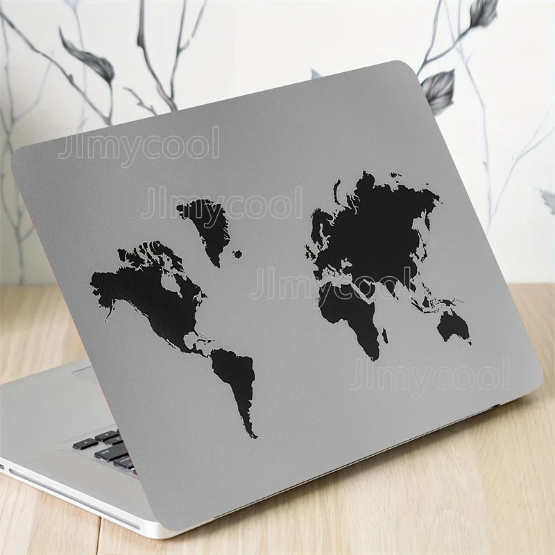 2Pcs PVC World Map Notebook Sticker Light Beige Scratch Resistant Waterproof 