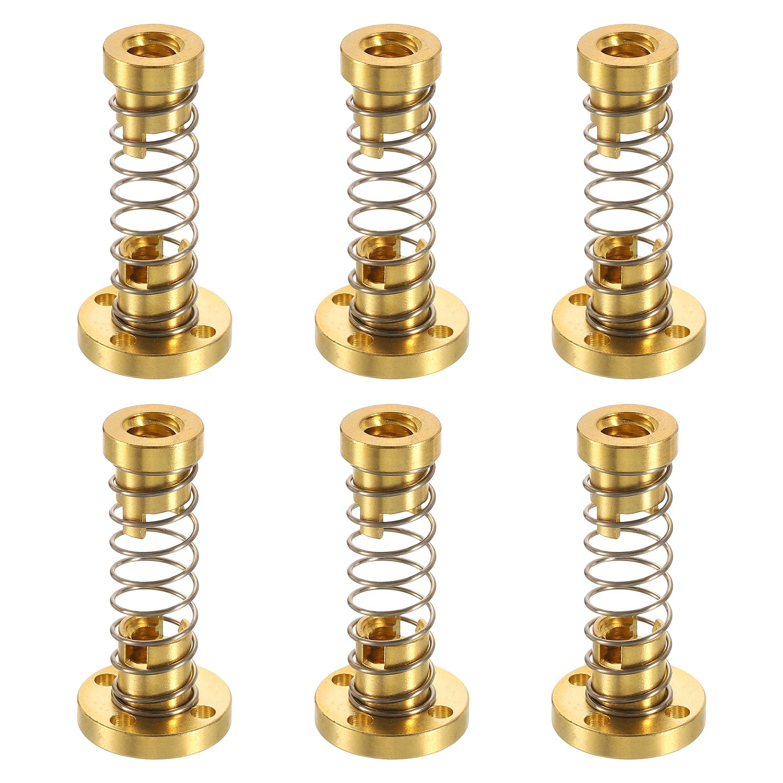 6Pcs Anti Backlash Spring Loaded Nut(2mm Pitch, 2 Start, 4mm Lead, 3.5mm Holes)
