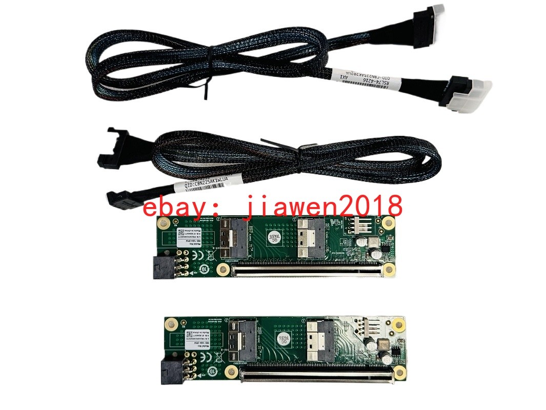 2*SlimSAS 8i x2 to PCIe4.0 x16 Adapter SFF-8654 Riser Card +8654-8654 70CM Cable