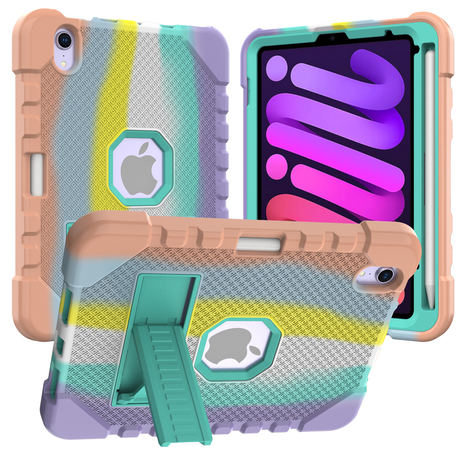 For iPad mini 2021(6th Generation) 8.3" Rubber Shockproof Stand Armor Case Cover