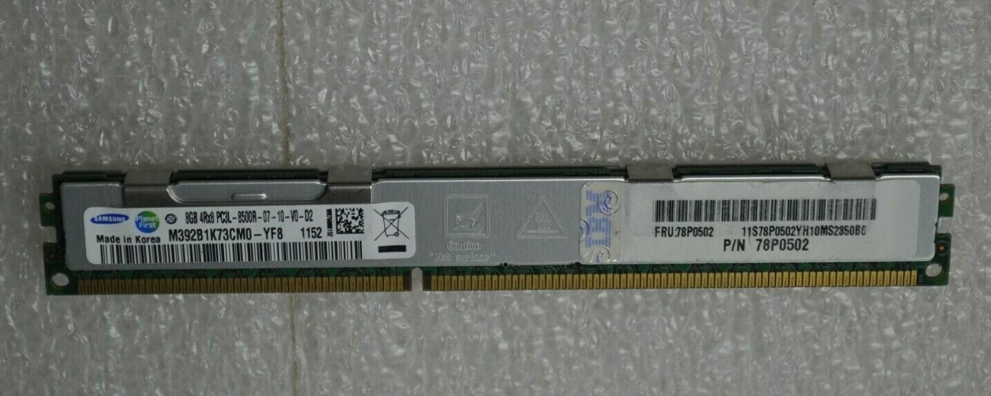 IBM 8GB PC3L-8500R DDR3-1066 REG ECC 4RX8 VLP MEMORY MODULE DIMM 78P0502