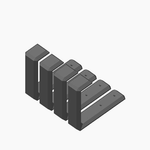 3D Printed Wall Mount Brackets Set, Gray, Rifle Accessory Parts