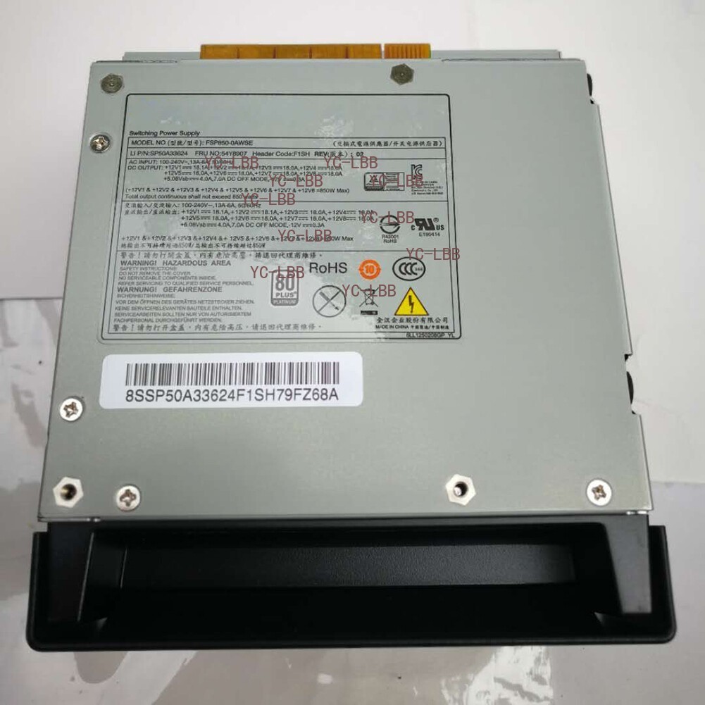 FSP850-OAWSE 54Y8907 850W Workstation Power Supply for Lenovo P500 P510 P700 P71