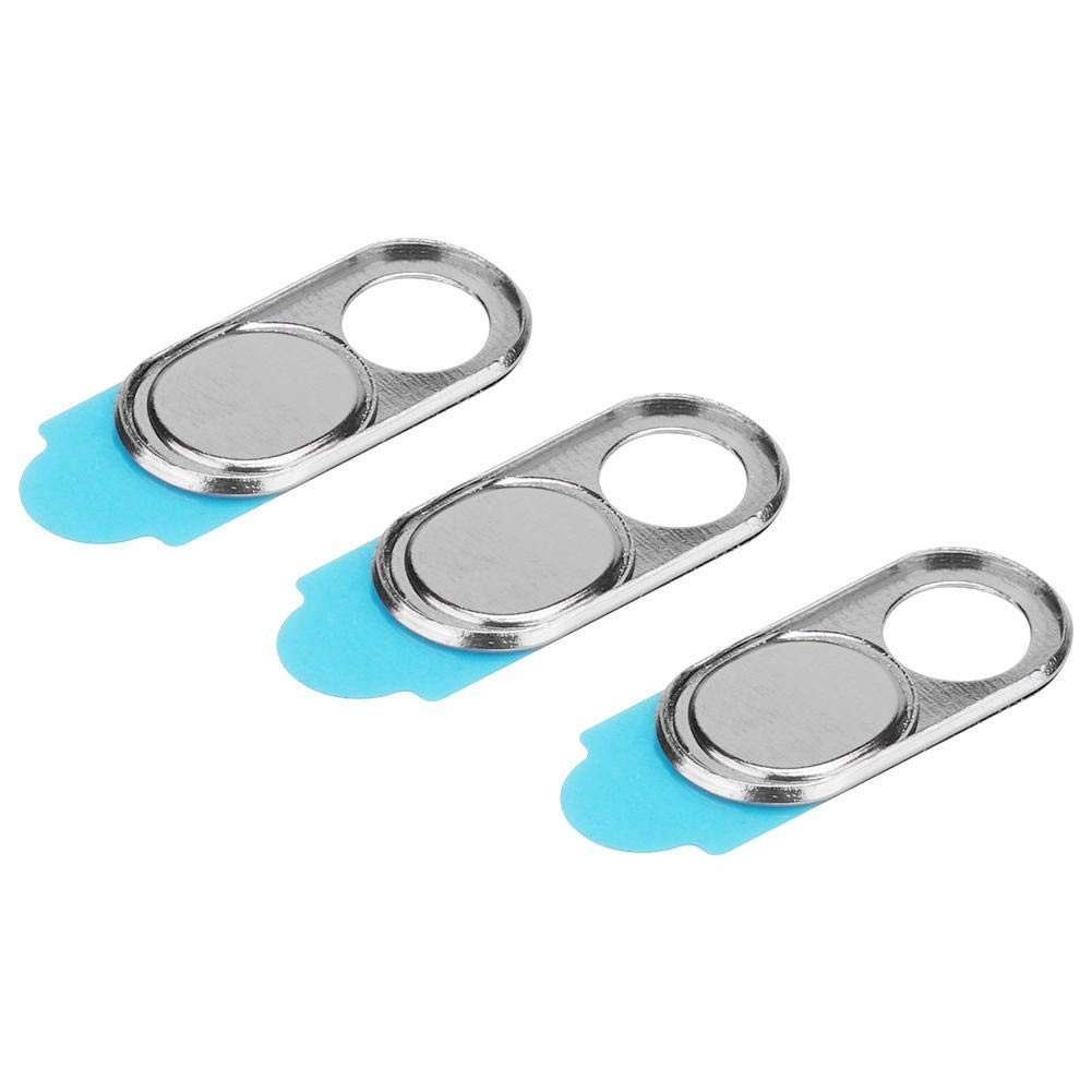 ASHATA 3pcs Metal Camera Lens, Ultra Thin Cover Webcam silver