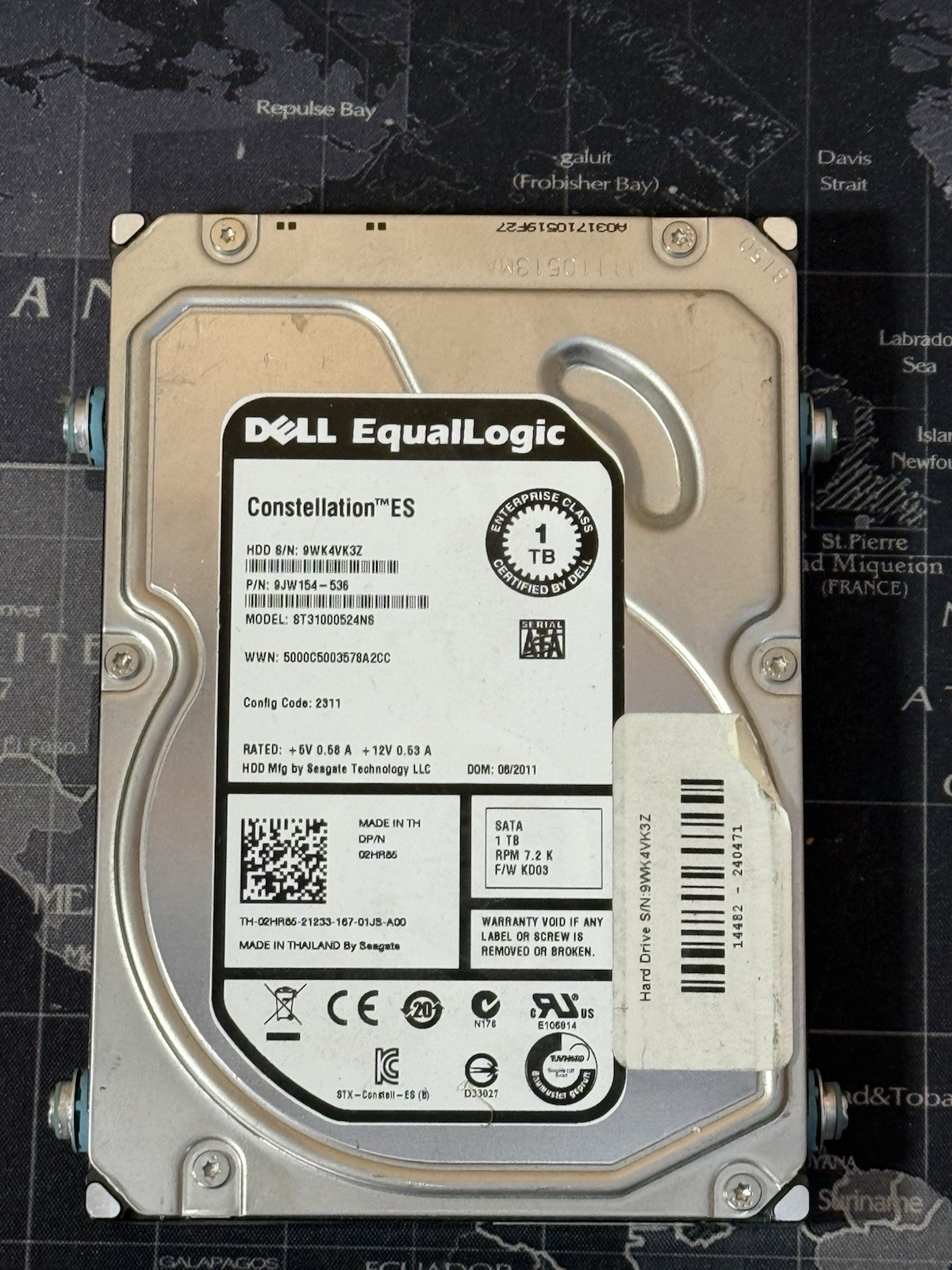 Dell 9JW154-536 EqualLogic 1TB 7.2K SATA 3.5" 3Gbps Hard Drive | ST31000524NS
