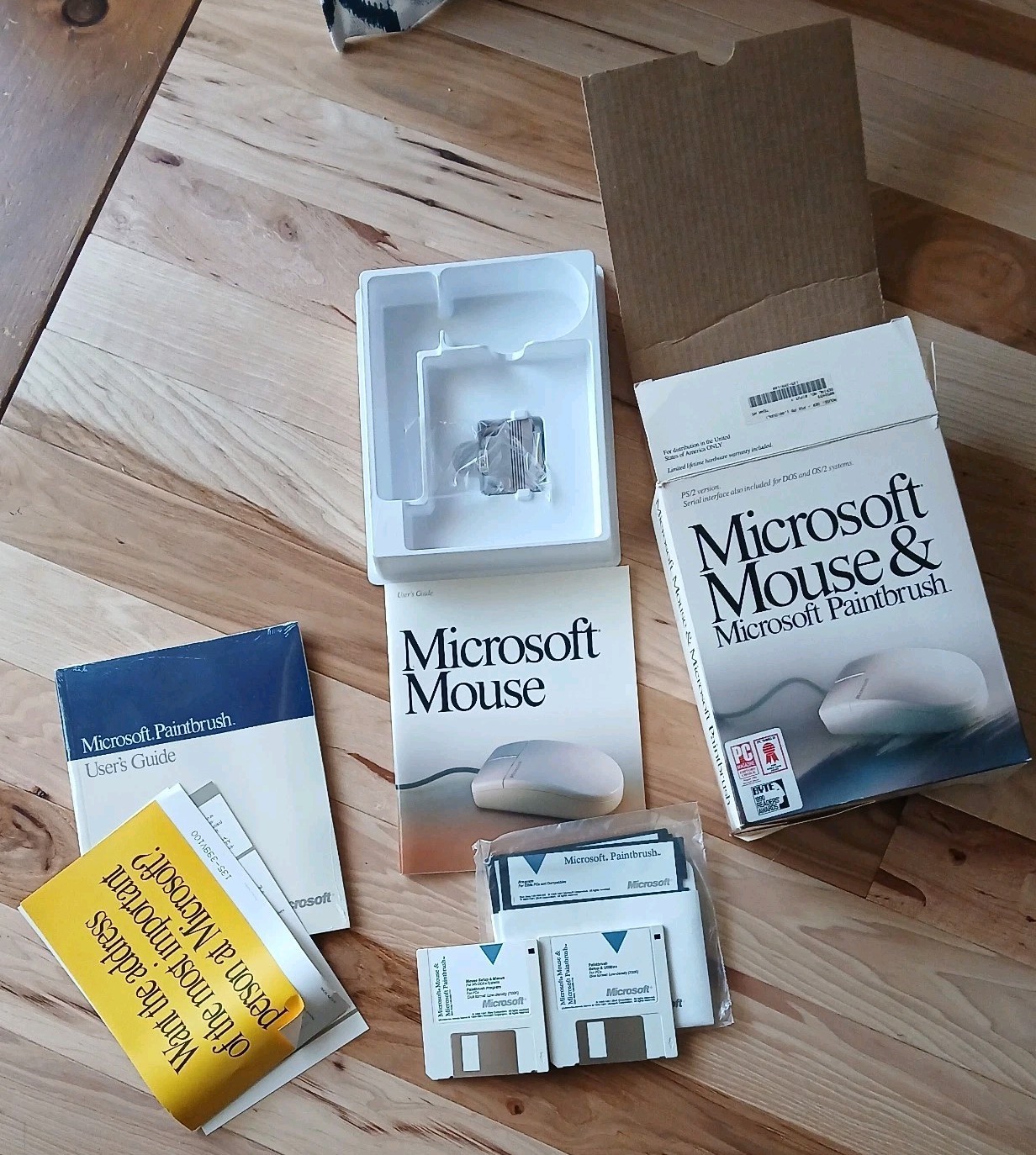 Vintage 1990 Microsoft Mouse & Microsoft Paintbrush Retail Box & Software Only*