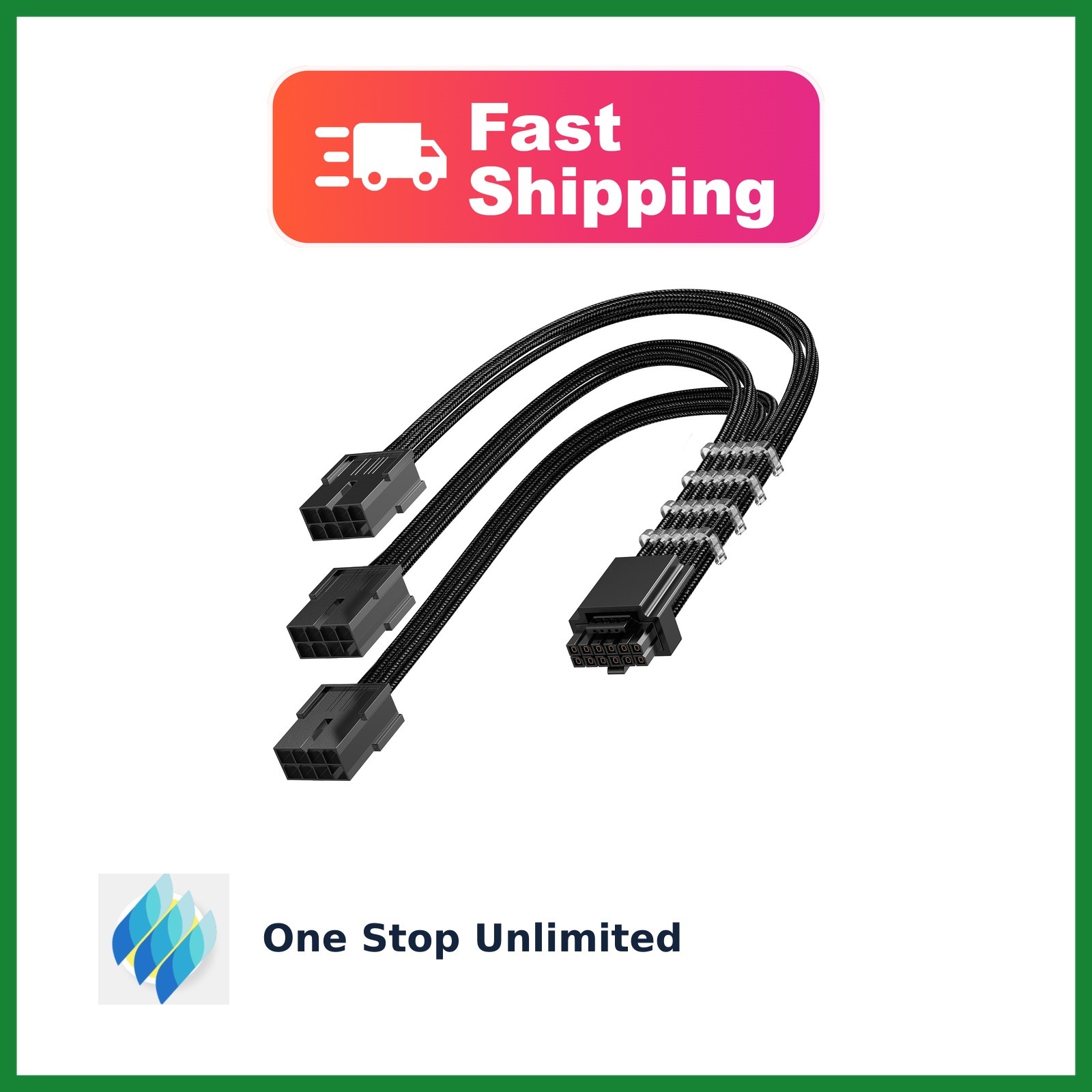 AsiaHorse 12VHPWR PSU Cable Extension, Black, 30CM