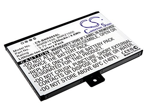Battery 1250mAh / 4.63Wh,Battery Fit for Barnes & Noble 005, BNRV100, BNRZ100...