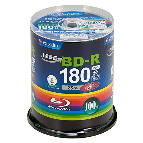 Verbatim Bar Bay Tum 1 time Recording Blu-ray Disc BD-R 25GB 100 pieces White