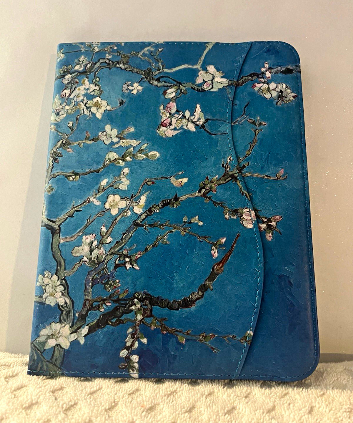Fintie Folding Folio Tablet Case Blue Floral Cover w/ Black Shell