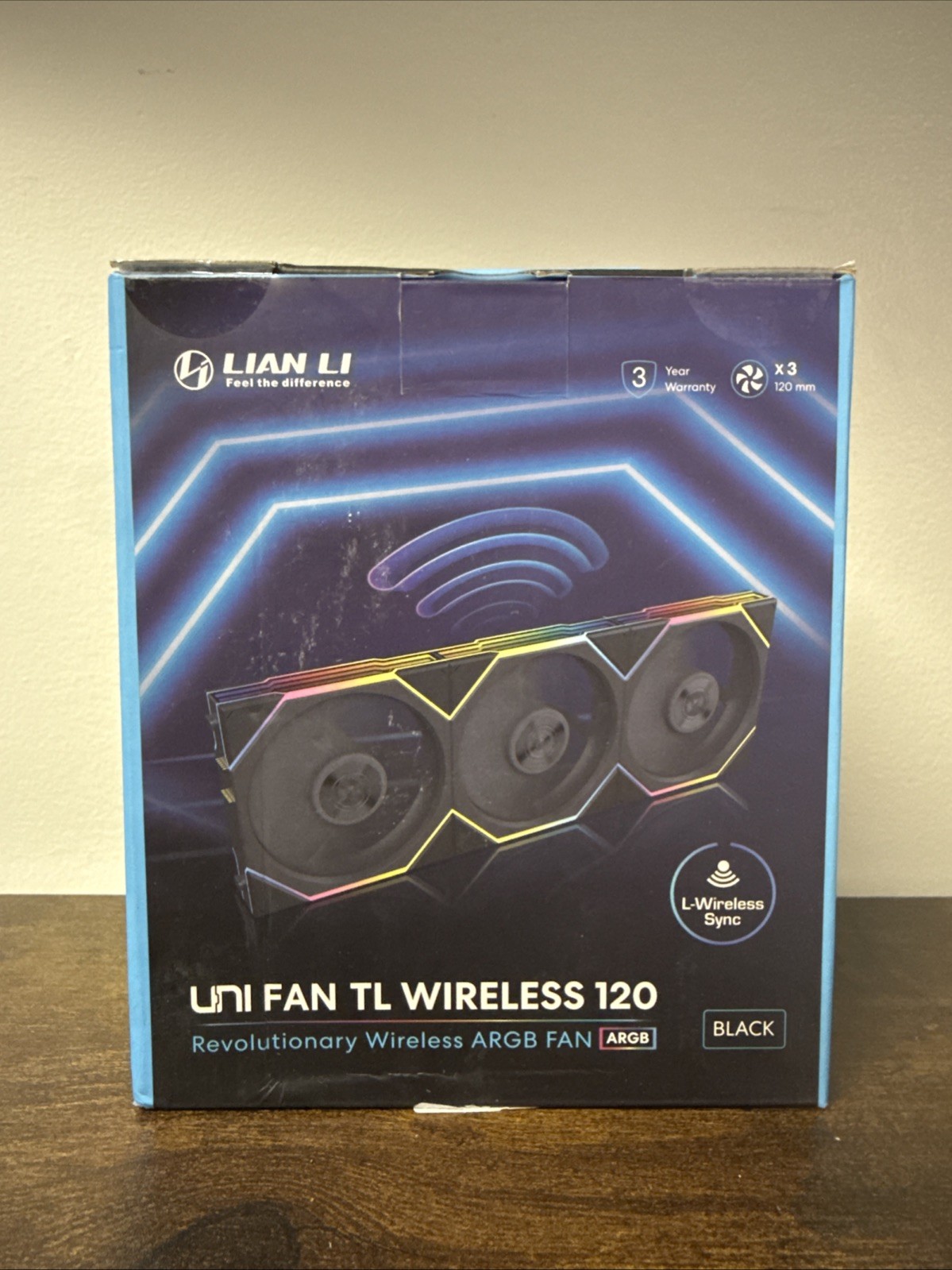 Lian Li UNI FAN SL Wireless LCD 120 ARGB 3-Pack Black NEW Sealed W/ Controller